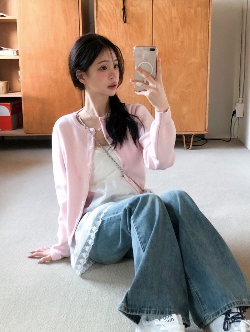 Basic Fine Wool Round Knit Cardigan (11color)