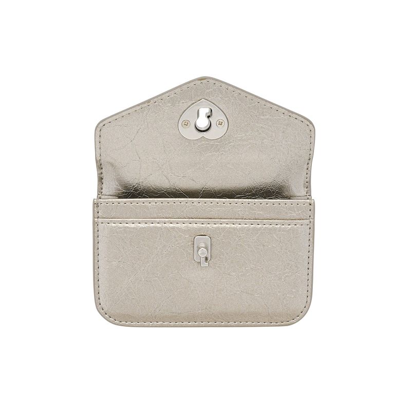 Heart Lock Compact Card Wallet Metal