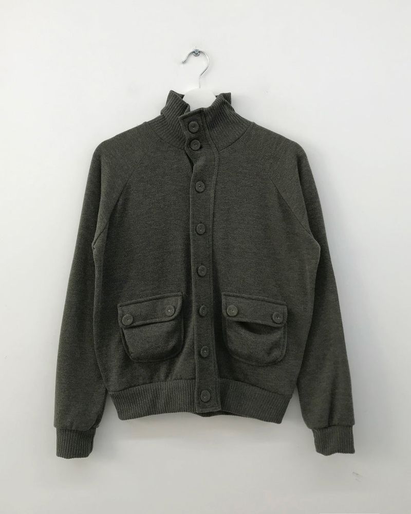 Mock neck high cardigan (3color)