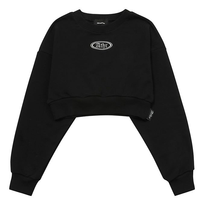 BLACK ATHR CROP SWEATSHIRT