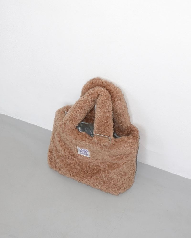 Teddy mini fur bag _ camel