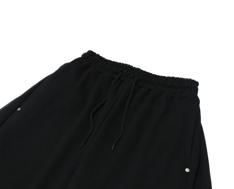 damage cutting bermuda pants (black)
