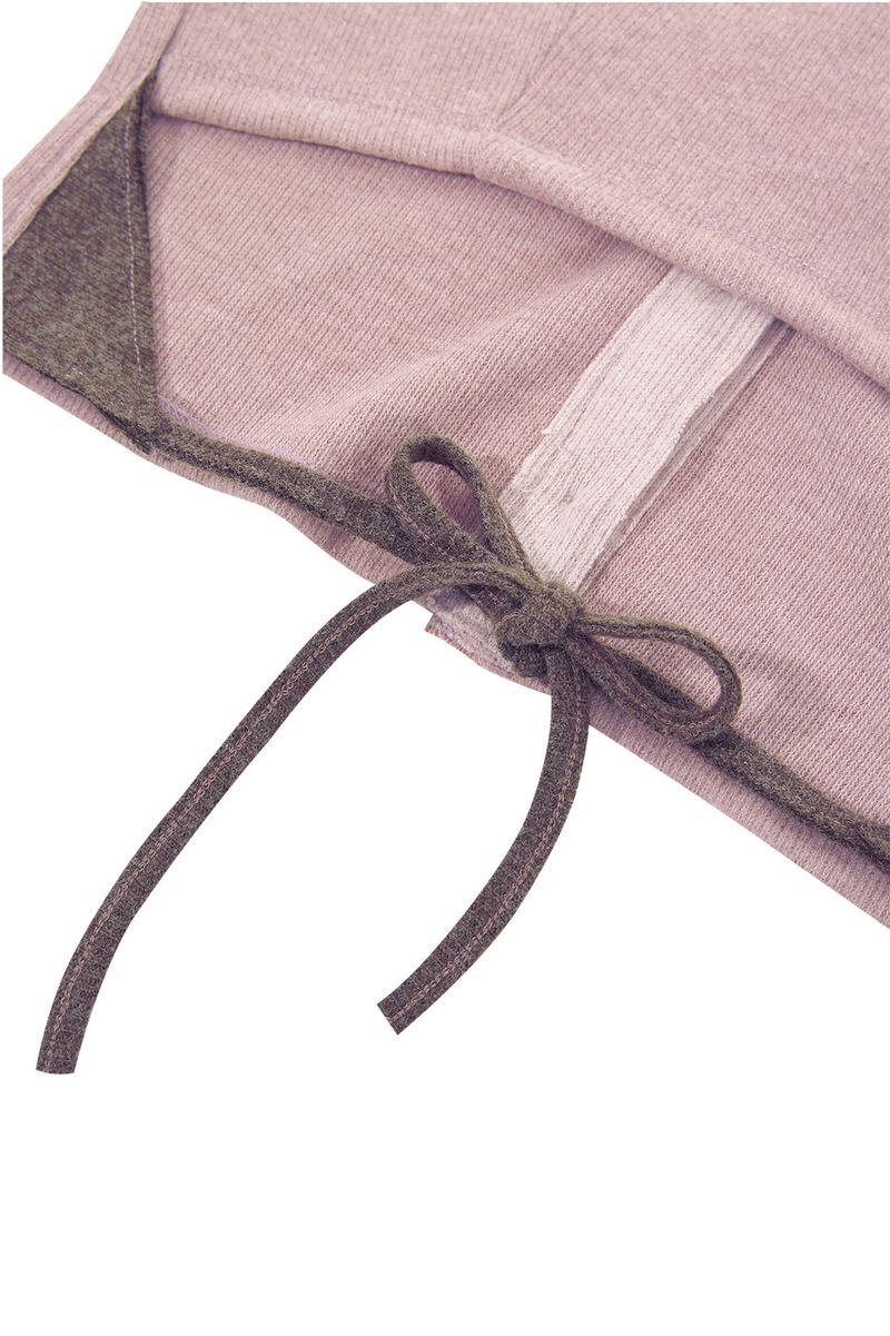MULTICOLOR KNIT SHIRT # PINK BROWN
