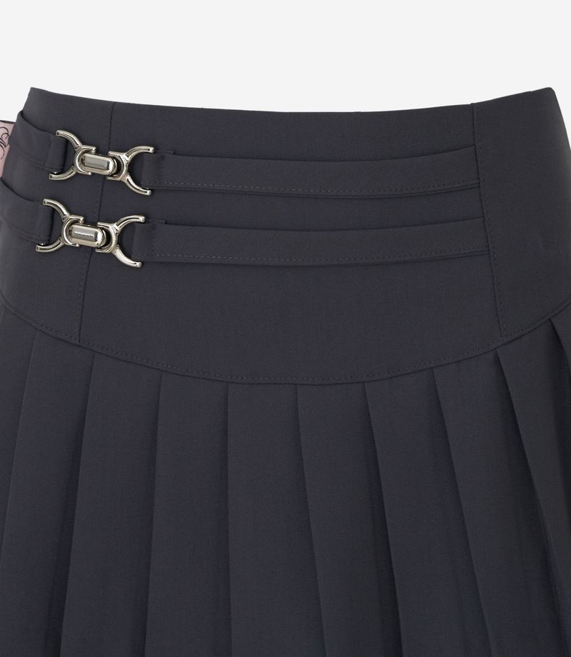 Highteen hook Pleats mini Skirt