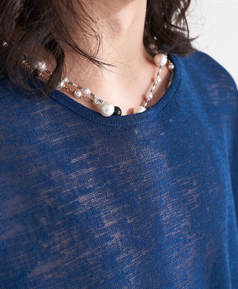 DESEVEN BLACK-PEARL NECKLACE