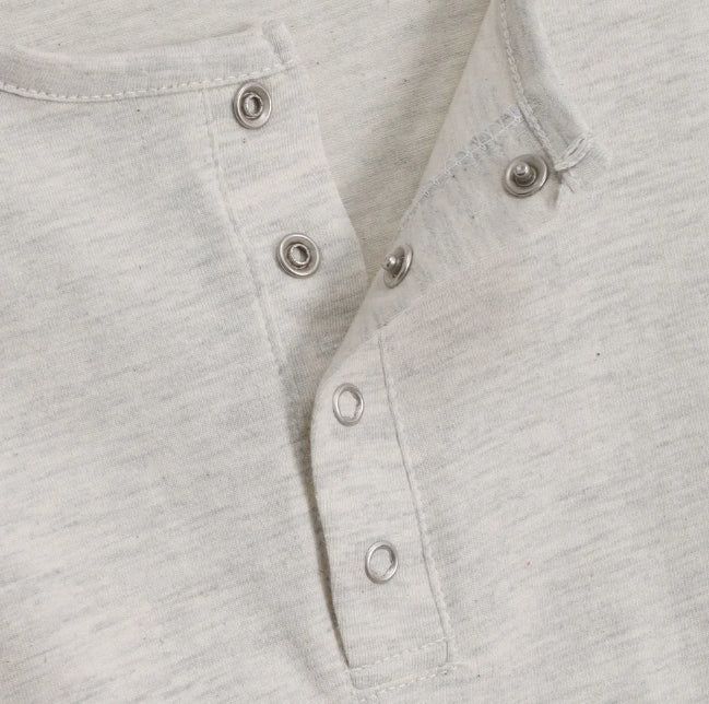 Kane Henley Neck Cotton Long Sleeve Tee