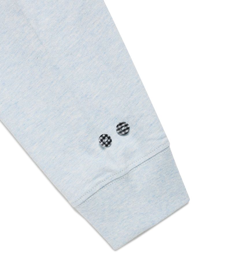 TWIN STAR CHECK APPLIQUE LS TEE BLUE(CV2GSUT555A)