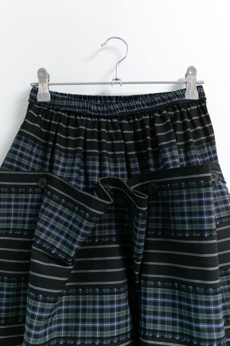 check stripe twoway cotton skirt(2colors)