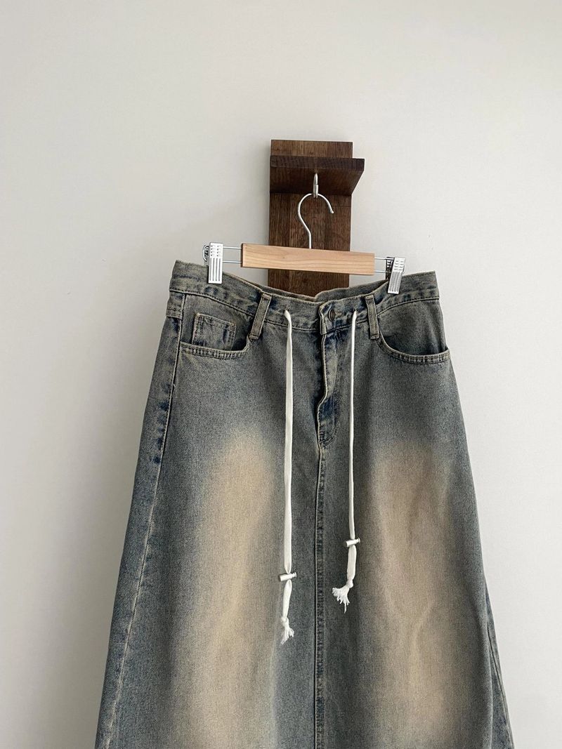 inall vintage denim skirt