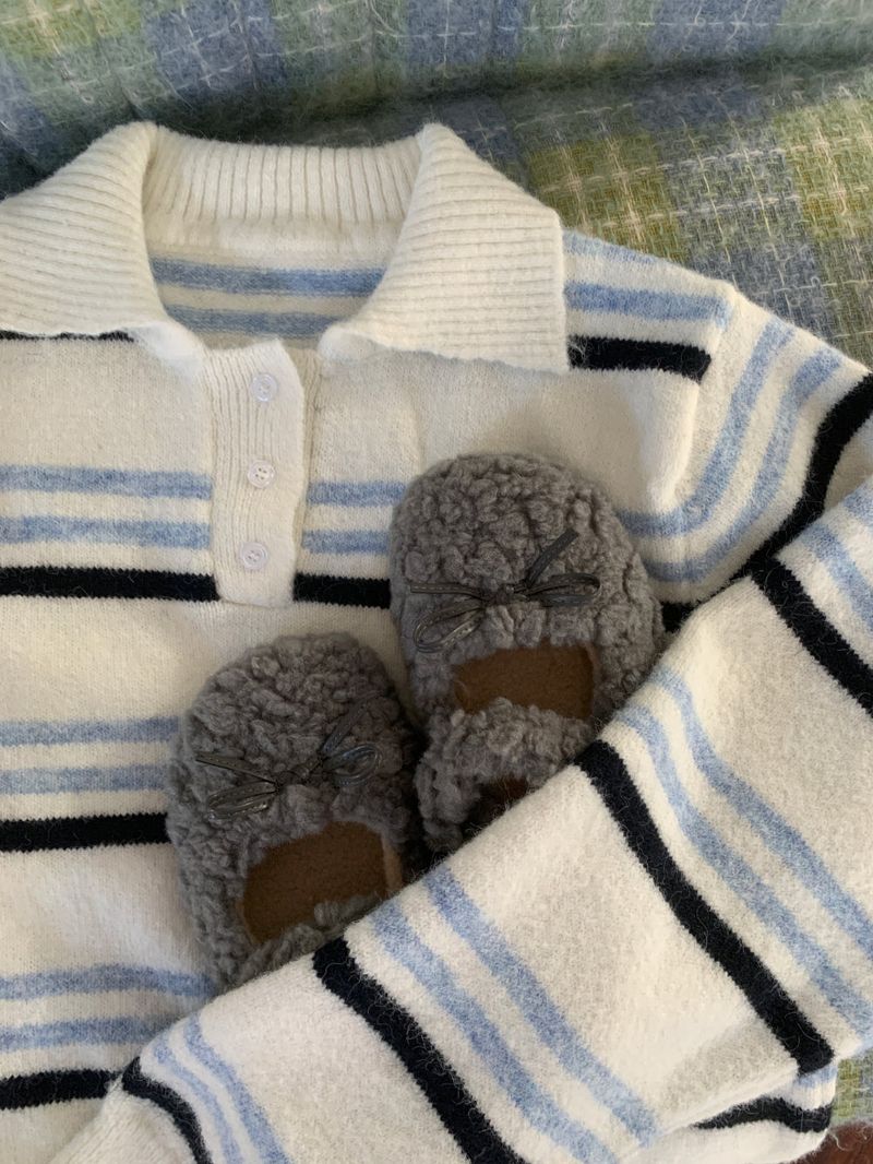 Candy Parade Collar Stripe Knit
