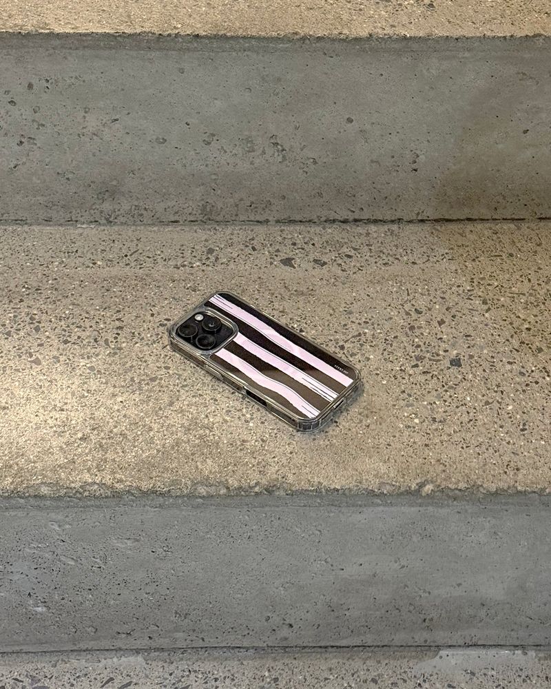 [MADE] [magsafe] pink stipe jelly iphone case
