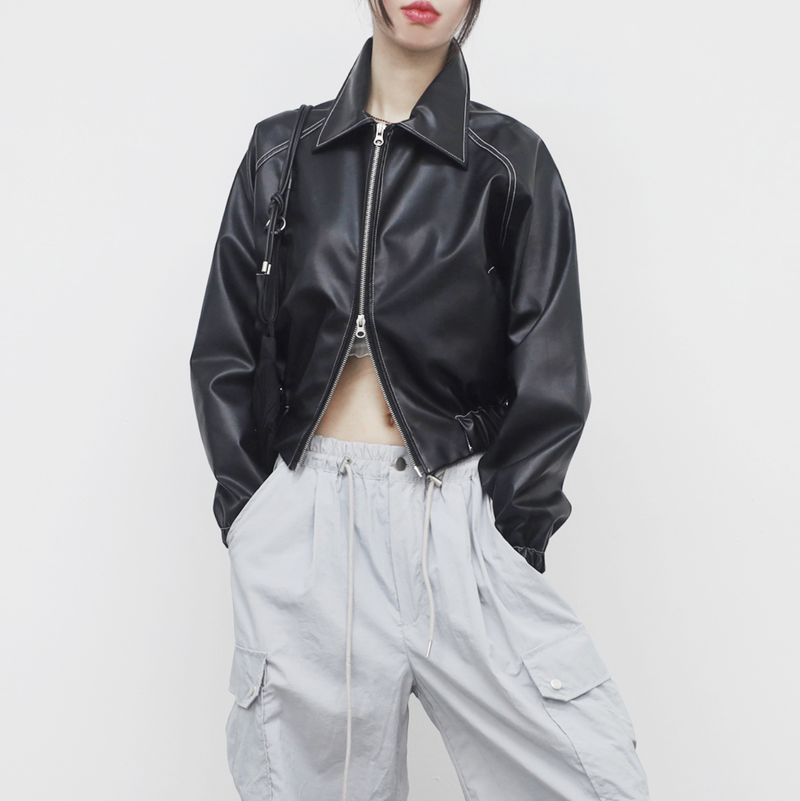 Roya Stitch Leather Jacket