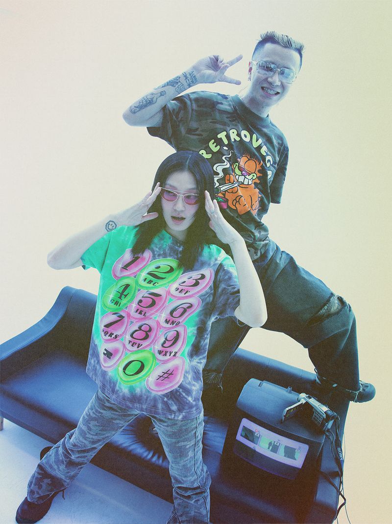 RTVG(RETROVEGAS) 420 phone tie dye t-shirt