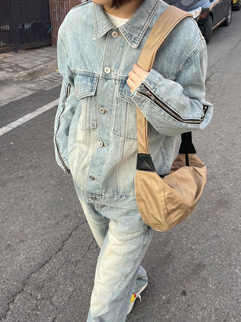 Zipper denim jacket 