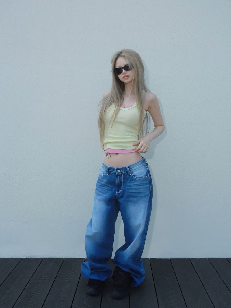true hoop pink denim