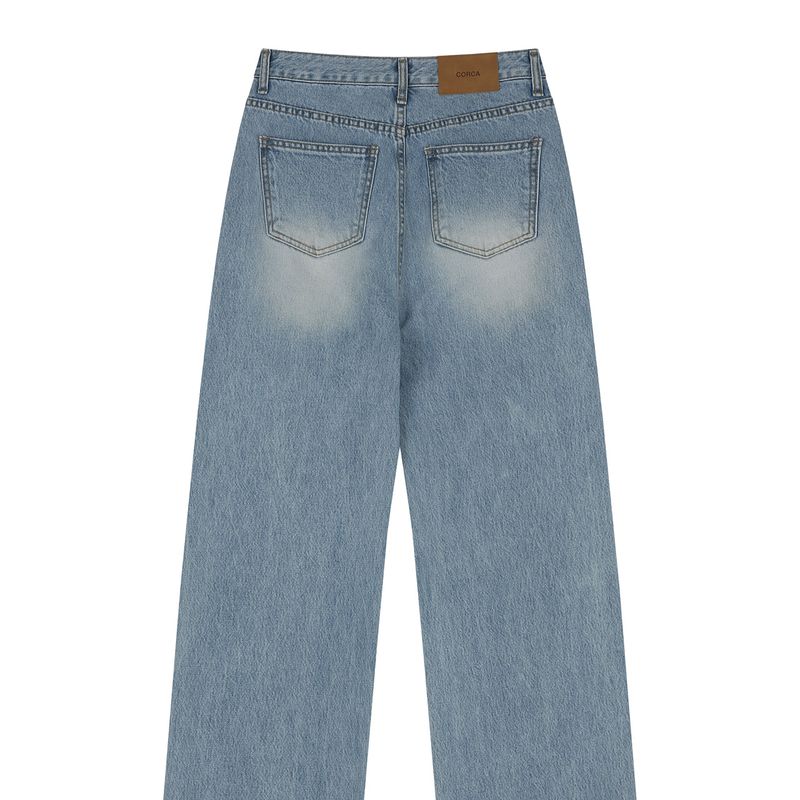 Summer Washing Denim Pants Blue
