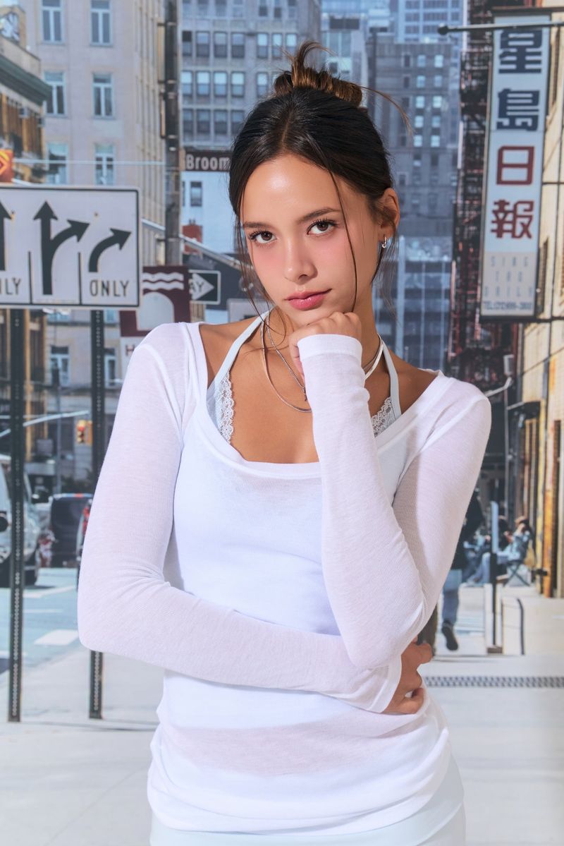 ブリーズ シアー ロングスリーブ トップ(White)