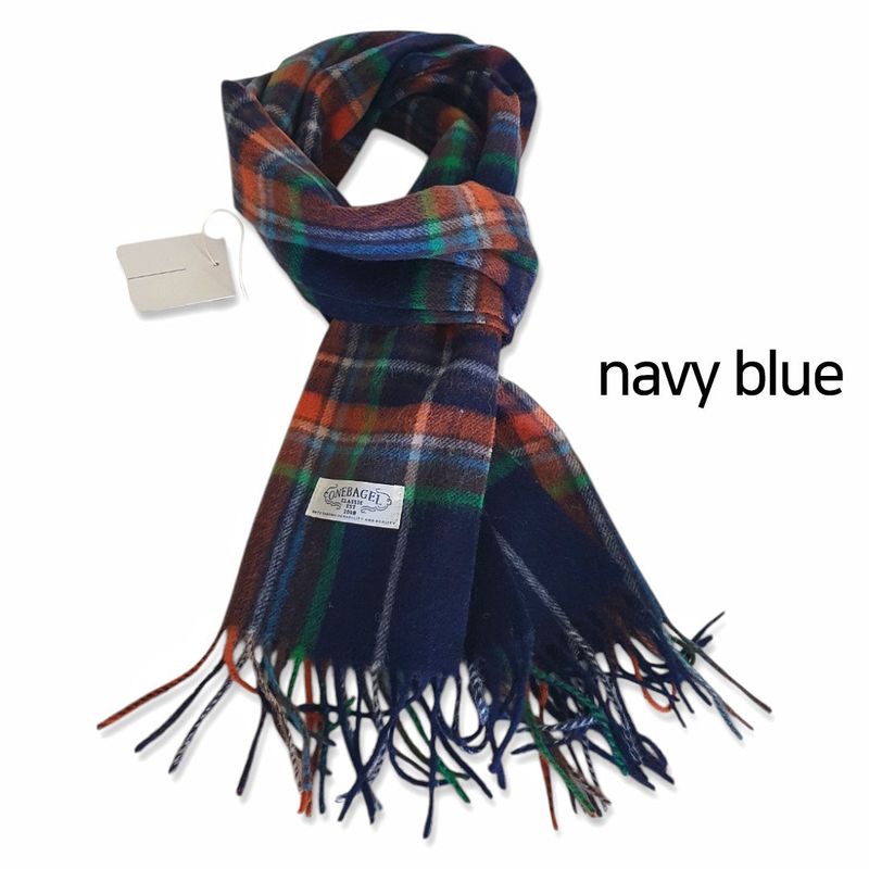 Christmas wool check muffler