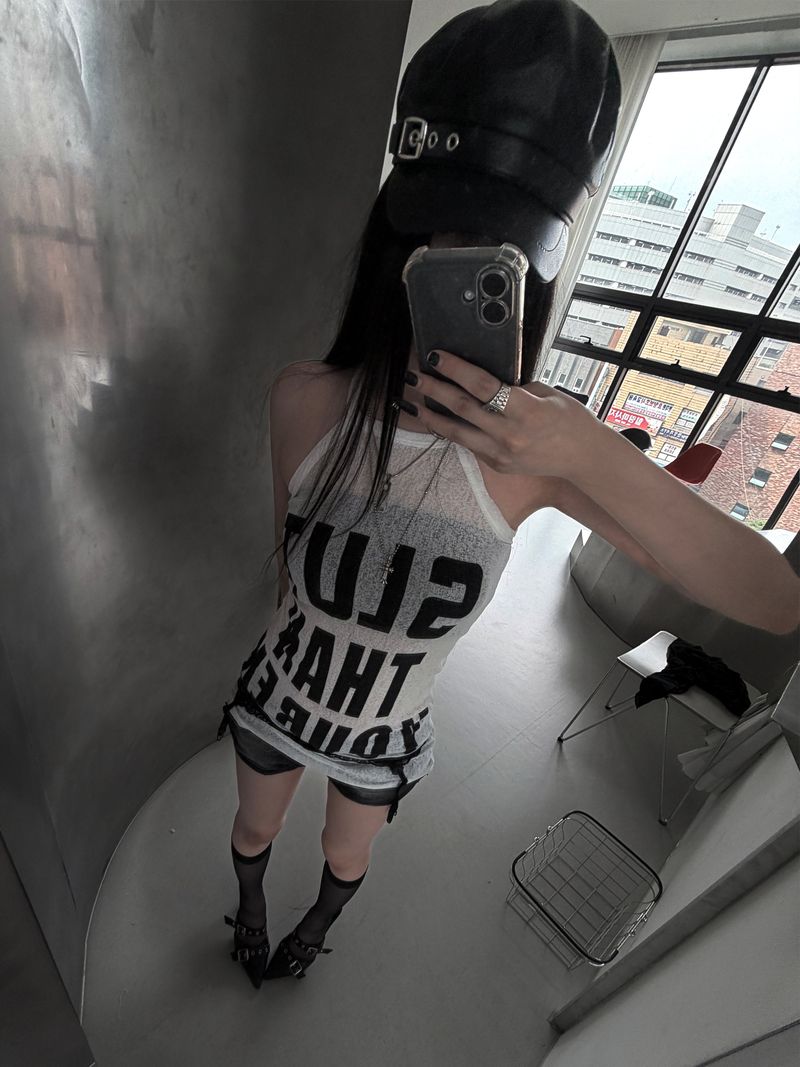 bold lettering sleeveless