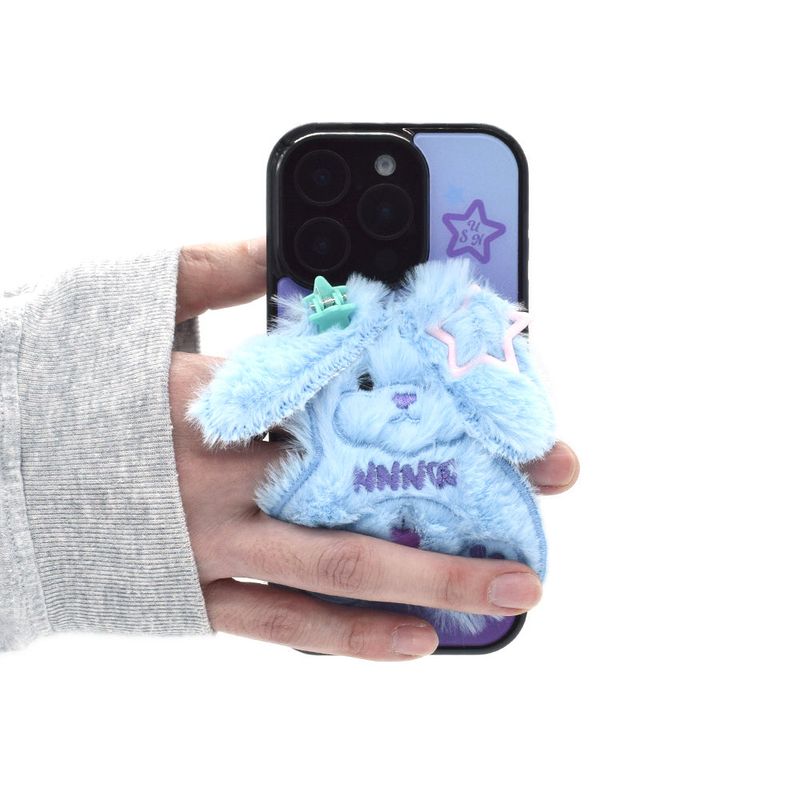 SUN CASE SHY RABBIT LIGHT BLUE (GLOSSY BLACK)