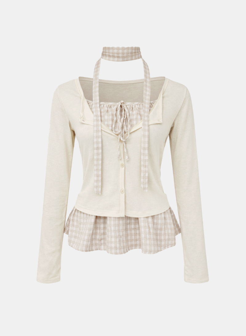 Mila Check Bustier Cardigan Set