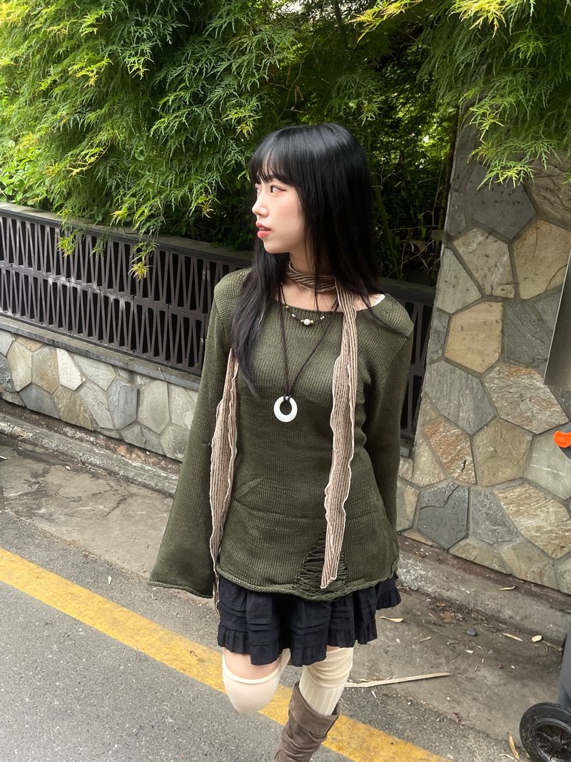 Summer Vintage Damage Long Knit