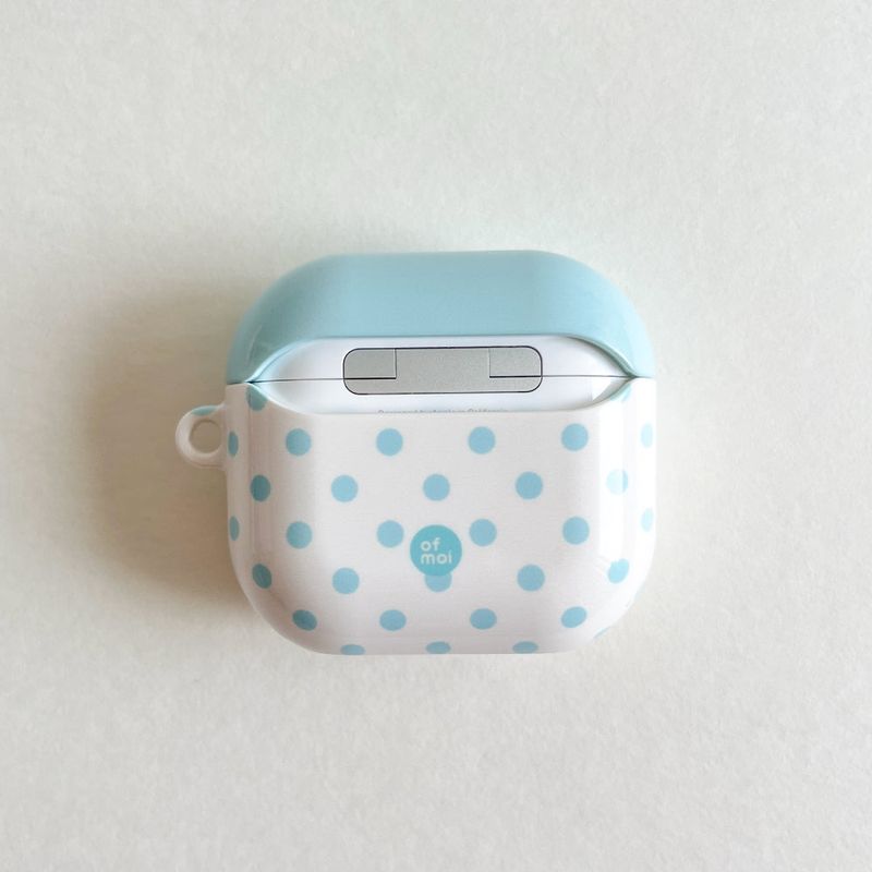 blue dot glossy airpods case