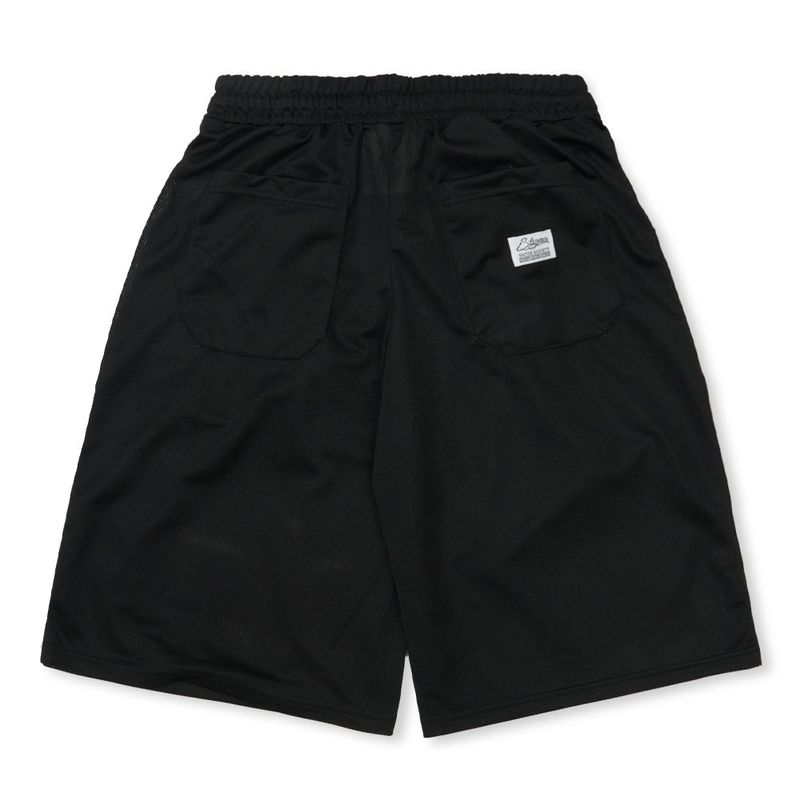 Mesh Wide Bermuda Pants Black
