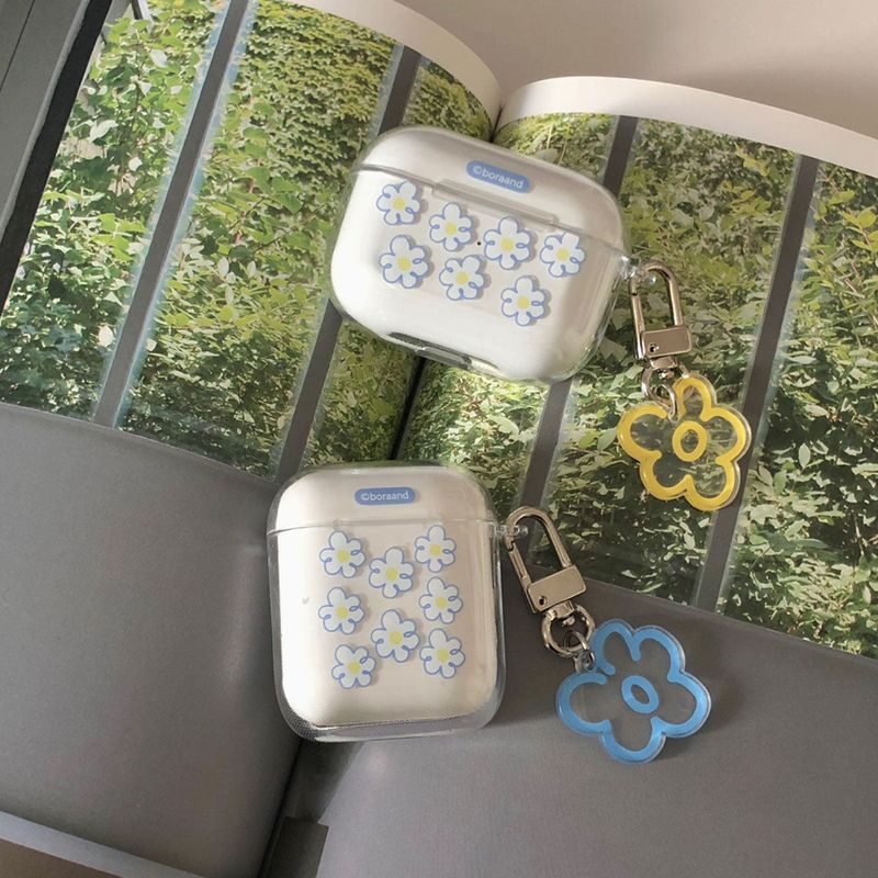 Blue flower air pods case