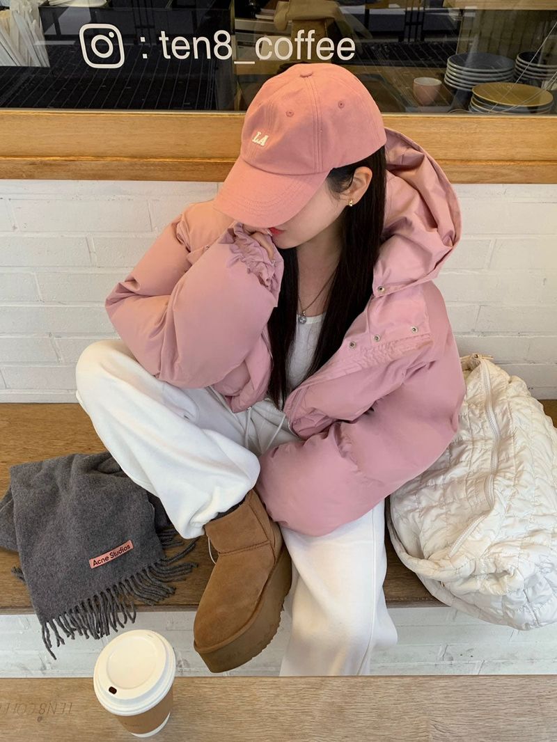 [BELLIDE MADE]Butterfly Two-Way Hooded Short Padded Jacket