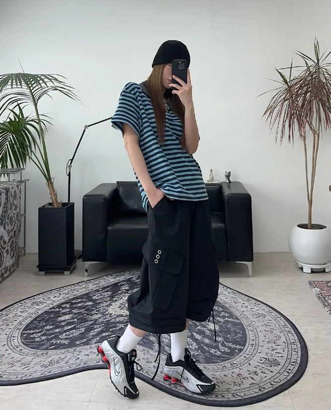 Lot Eyelet Cargo Bermuda Pants