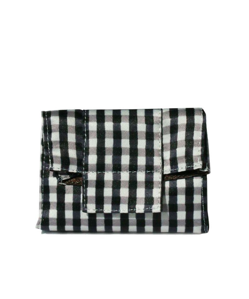 Gingham Mini Pouch - Black