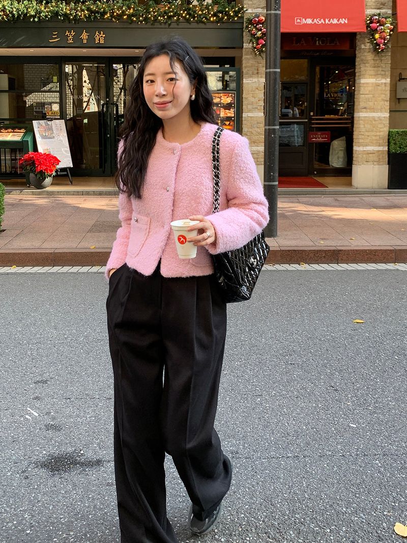 [MADE] [Wool Napping] Winter Warm Pintuck Wide Slacks