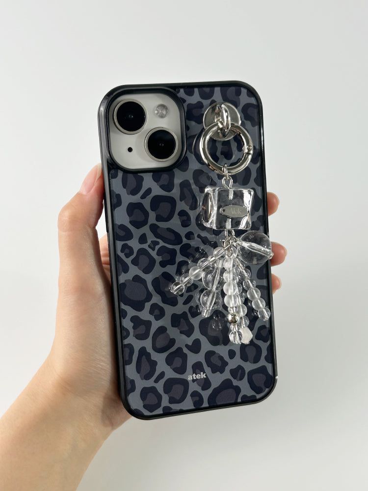 Leopard Magsafe Glass Bumper Case(Grey)