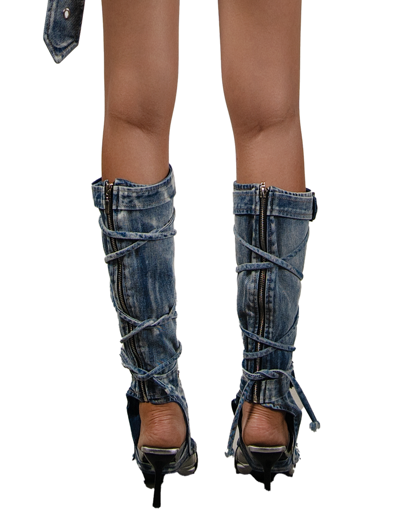POP Buckles Denim Boot Covers