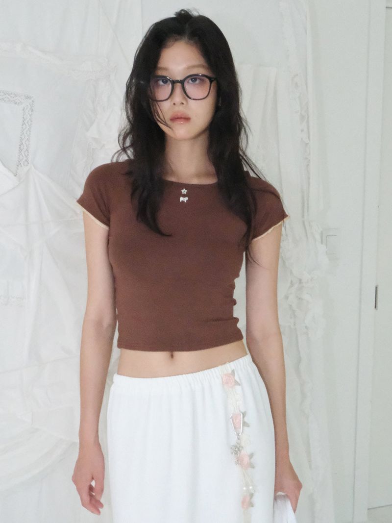 Kitten Crop Tee (Camel)