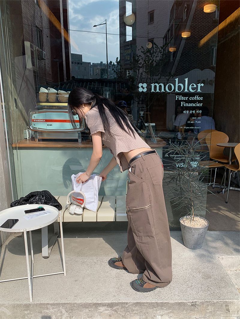 ZIPPER WIDE TROUSER PANTS (3C)