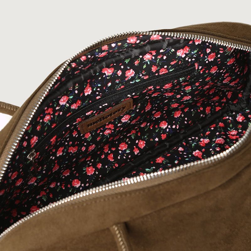 TWIN BAGUETTE SUEDE BAG (BROWN)