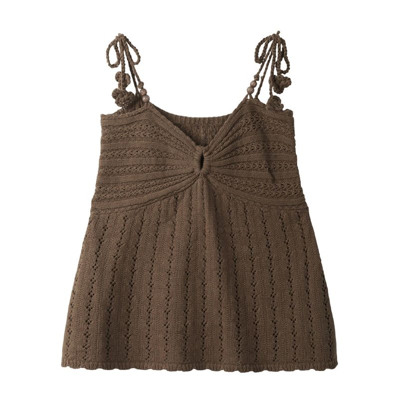 Blanc Crochet Ribbon Strap Knit
