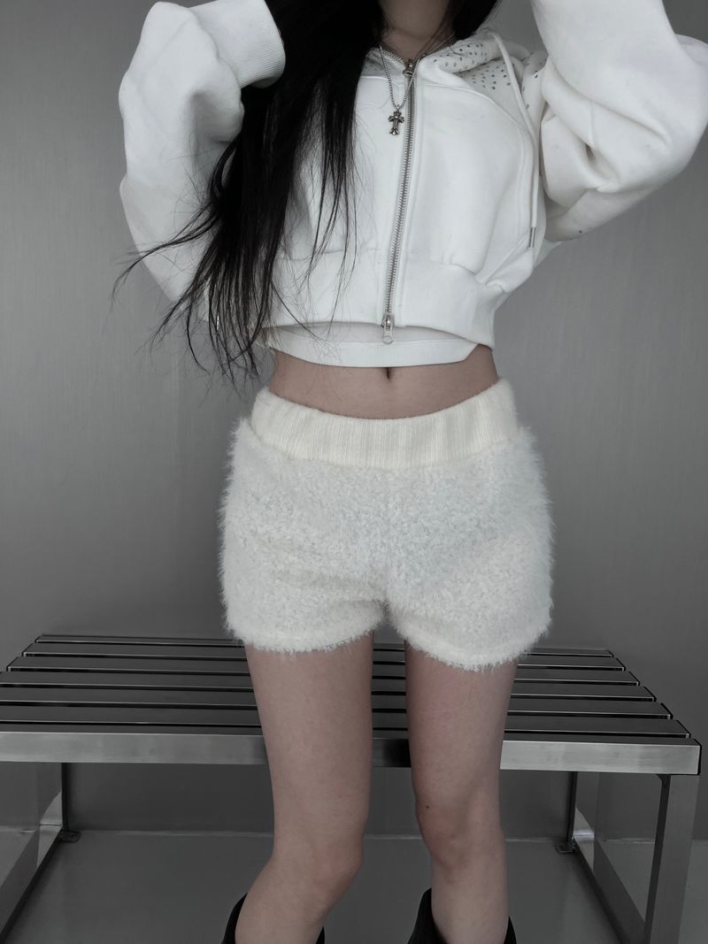 winter fuzzy fur short pants (2color)