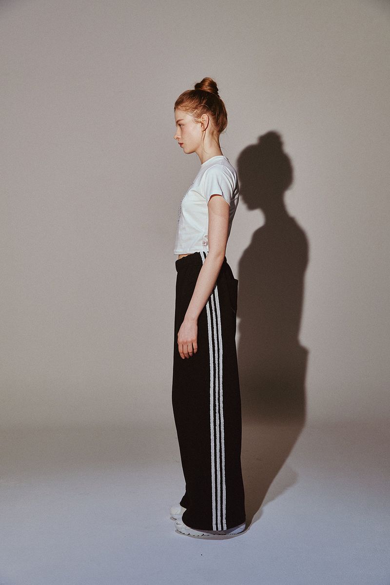 Lace Tape Track Pants Black