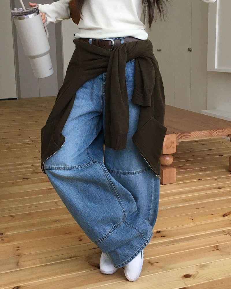 [ORIGINAL] Woolen Balloon Denim Wide Pants