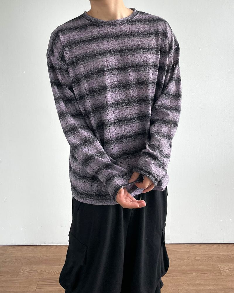 IDF（アイディーエフ）の「Drain Stripe Knit（Tops）」