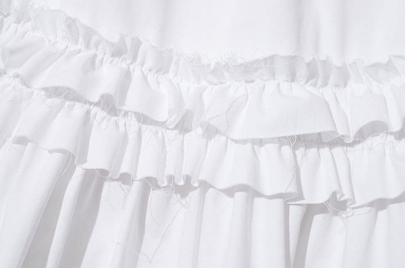 RUFFLE POINT SKIRT - WHITE