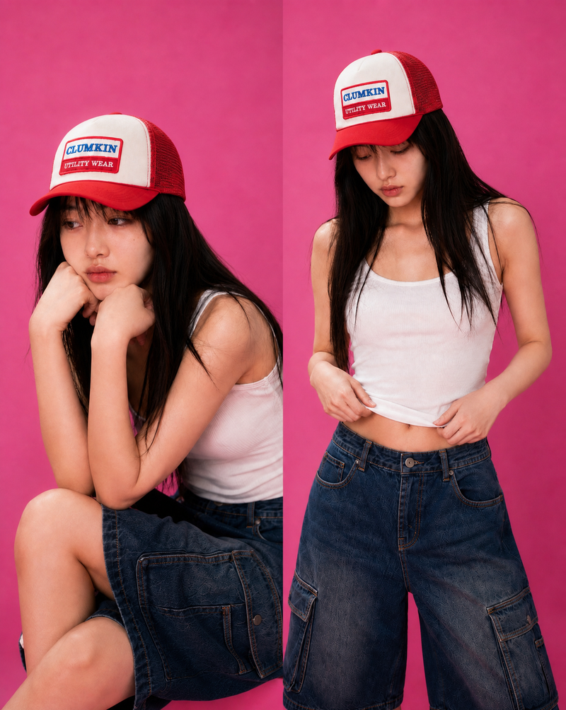 ヴィンテージパッチメッシュキャップ(RED)