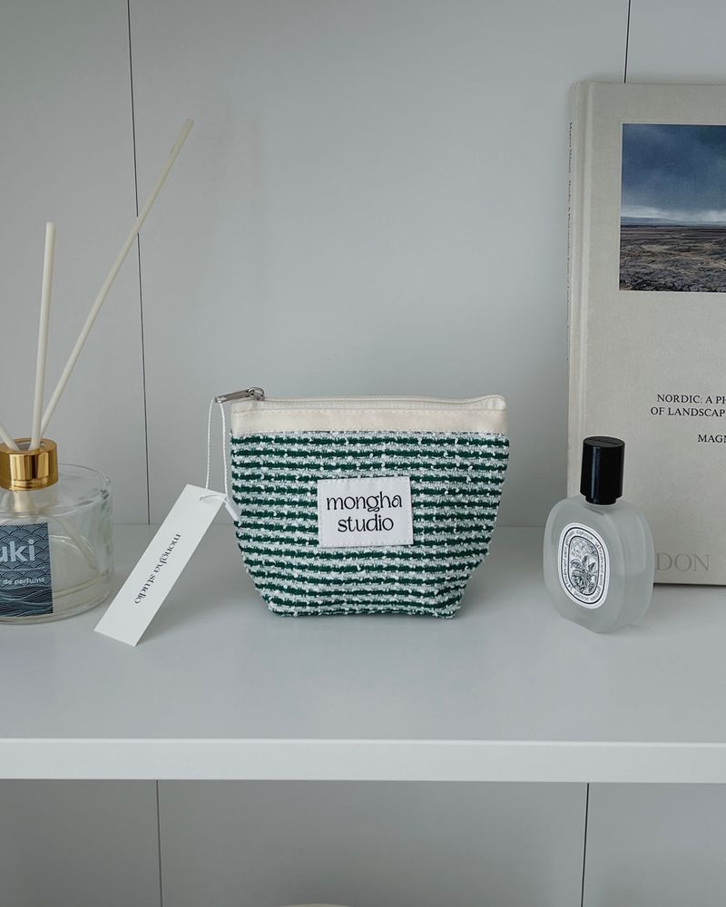 zipper pouch - Summer tweed (green-M)