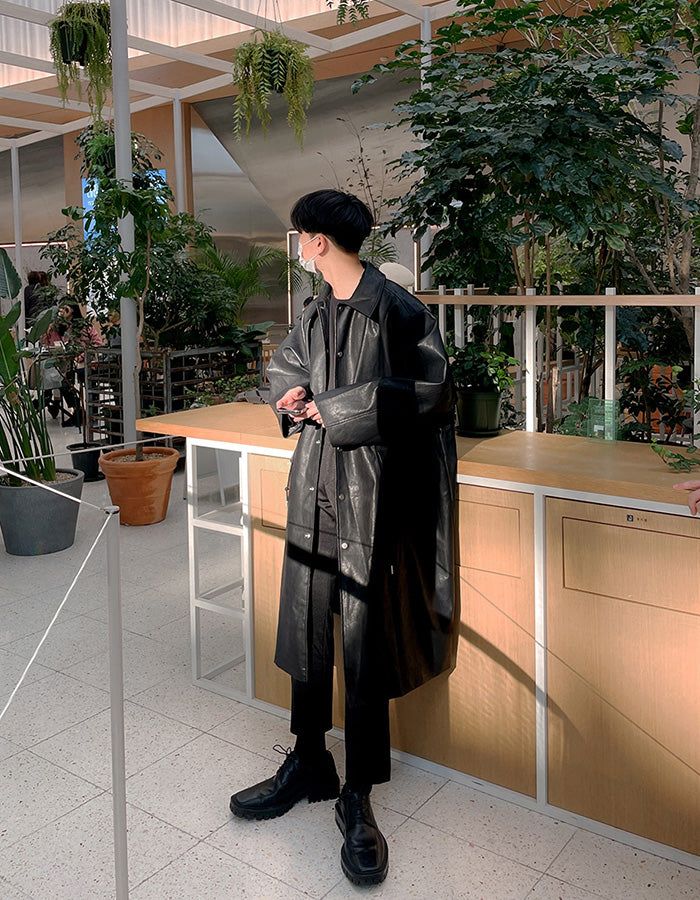 ASCLO(エジュクロ)の「ASCLO Vegan Leather Mac Coat (2color)(Jackets/Outerwear)」