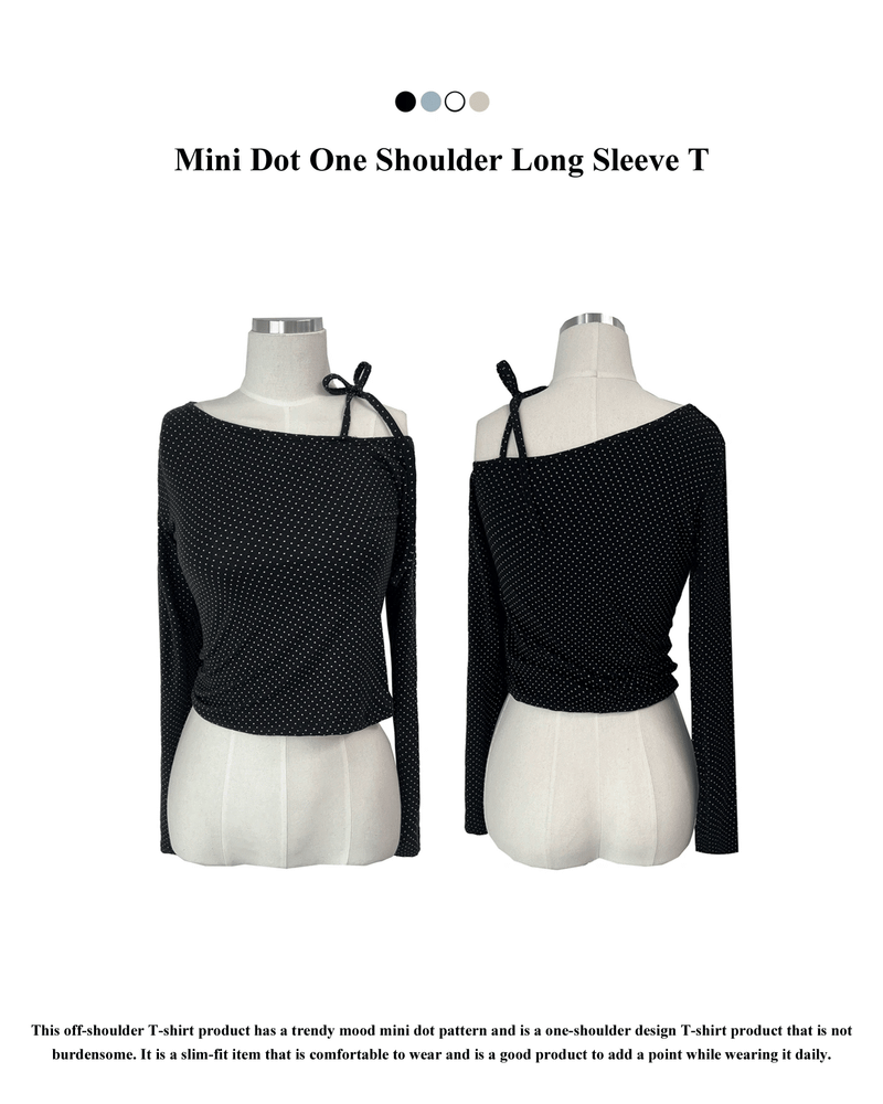 GUSTA（グスタ）の「Mini Dot One Shoulder Long Sleeve Tee (4 Colors)（Tops）」