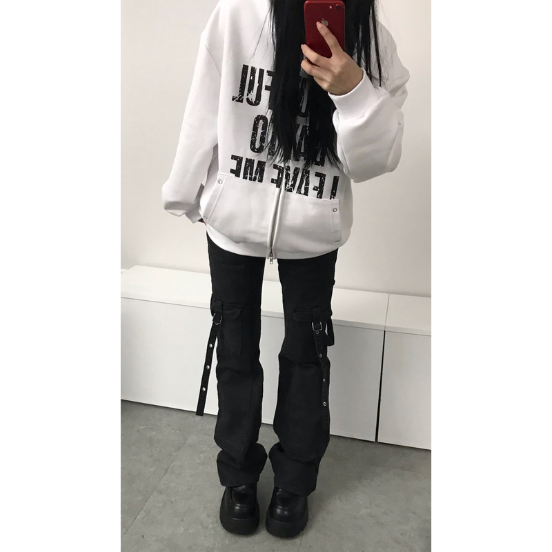 Street Lettering Two-Way Zip Hoodie