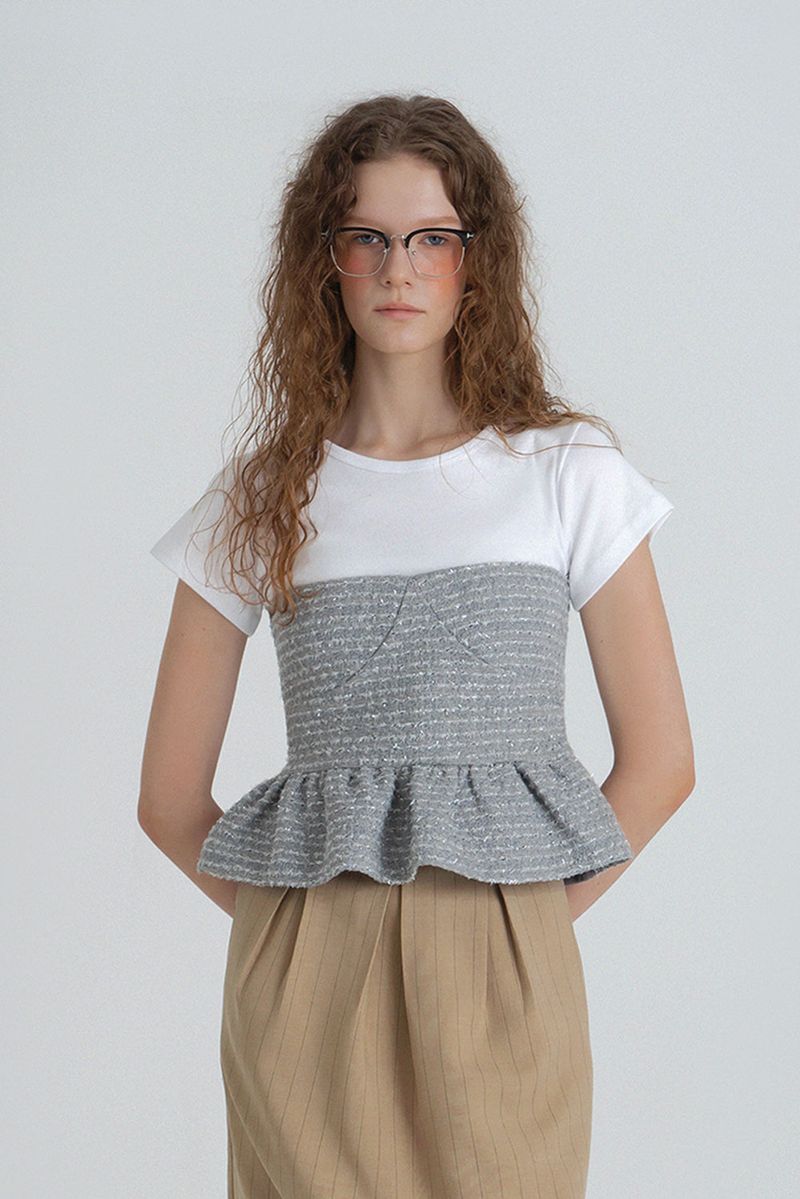 WITHOUTSUMMER（ウィズアウトサマー）の「Twinkle tweed top_silver（Tops）」